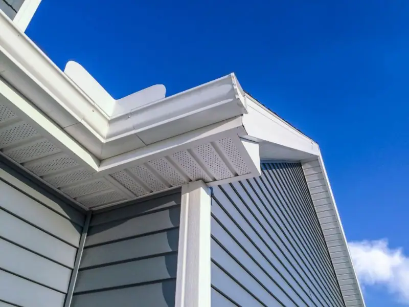 Crisp vented soffit and fascia finishing a home's roofline
